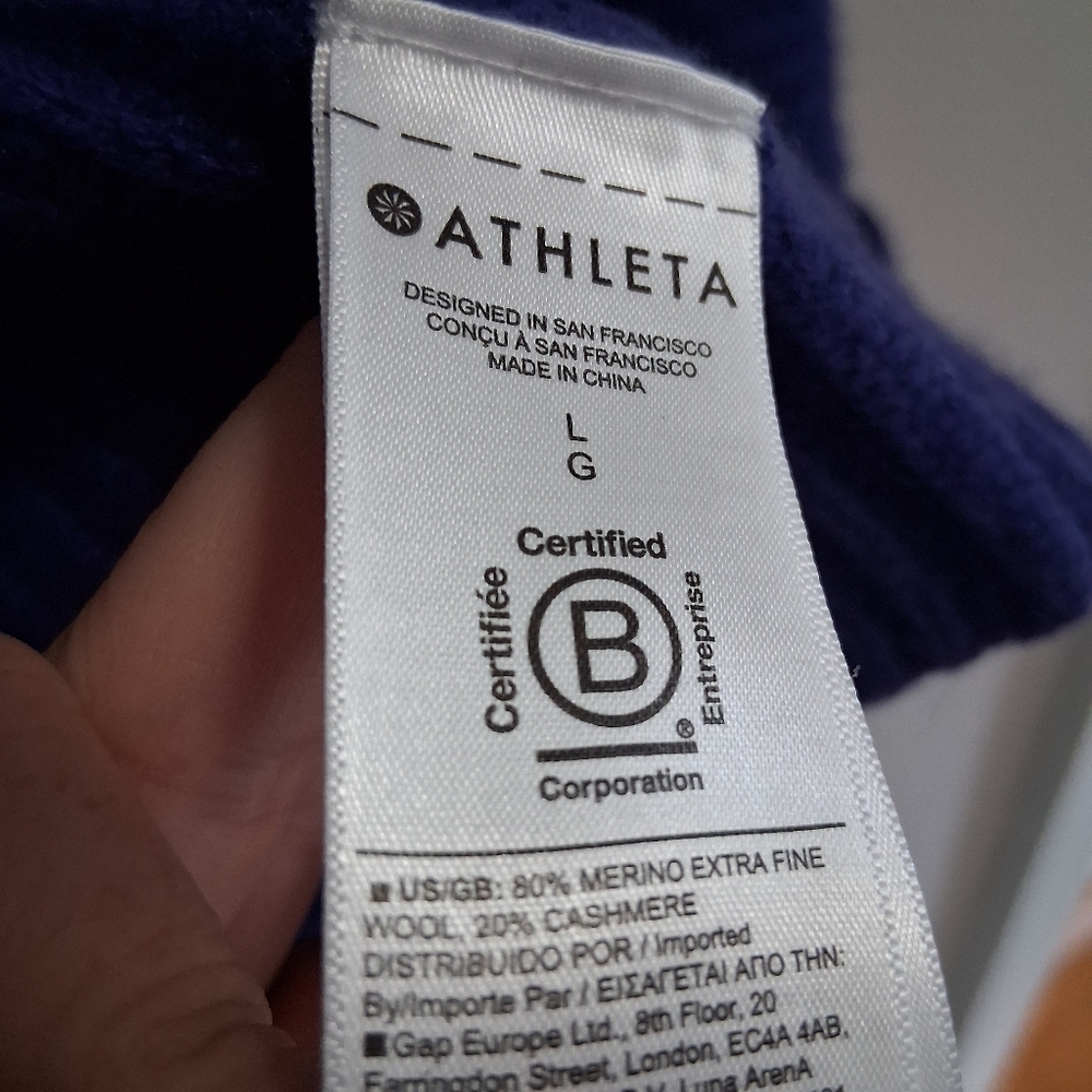 Athleta Azalea Merino Wool Cashmere Sweater Nobel Purple Sweater Size Large - Picture 8 of 12